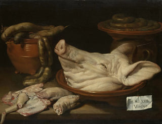 Still life with a pig's head, pig's legs, and sausage - Monogrammist JVR — artwork view