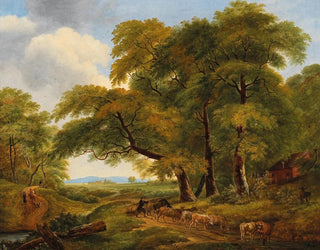 Vaste landscape with a herd of cattle - Monogrammist SH — artwork view