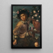 Boy with a Vase of Roses - Mons Bernardo — framed artwork on a wall