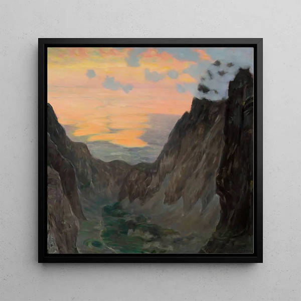 Misty Mountains - Kazimierz Stabrowski — framed artwork on a wall