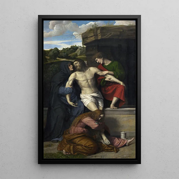 Pietà - Moretto da Brescia — framed artwork on a wall