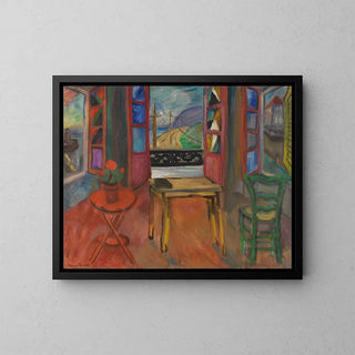 Les trois fenêtres - Morgan Russell — framed artwork on a wall