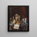 Still life with newspaper - Moritz Mansfeld — framed artwork on a wall