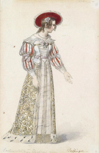 Moritz Michael Daffinger - Figurine in mittelalterlichem Kleid.webp