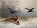 Fox hunting rabbits in winter - Moritz Müller — artwork view