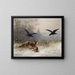 Fox hunting rabbits in winter - Moritz Müller — framed artwork on a wall