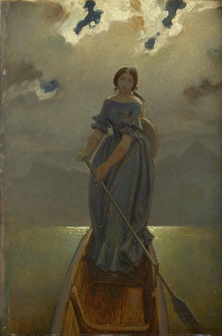 Moritz von Schwind - Die Schifferin Baronin Marie Spaun am Gmundner See.webp
