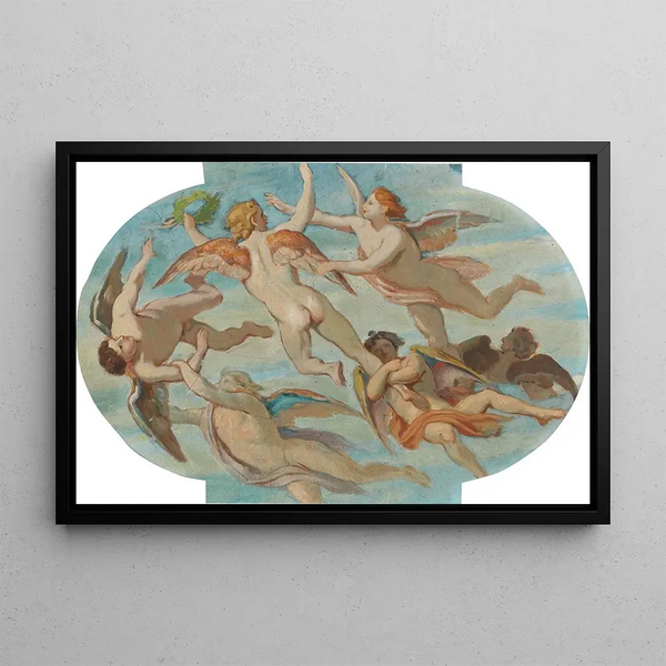 La Lutte pour la couronne - Moritz von Schwind — framed artwork on a wall