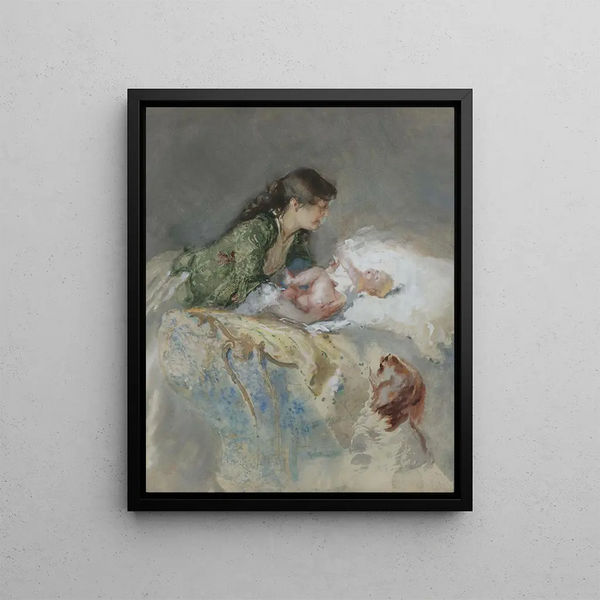 Maternity - Mosè Bianchi — framed artwork on a wall