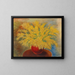 Bouquet de mimosas dans un pot rouge - Moïse Kisling — framed artwork on a wall