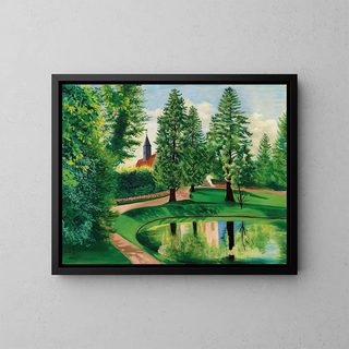 Le parc et le bassin du château de Gressy - Moïse Kisling — framed artwork on a wall