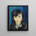 Portrait of a woman with bangs - Moïse Kisling — framed artwork on a wall