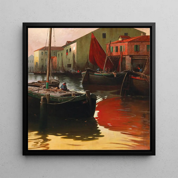 Motif of Chioggia - Adolf Kaufmann — framed artwork on a wall