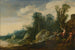 Landscape painting with dancing bearded men - Moyses van Uyttenbroeck — artwork view