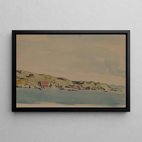 Entry to Bergen - Muirhead Bone — framed artwork on a wall