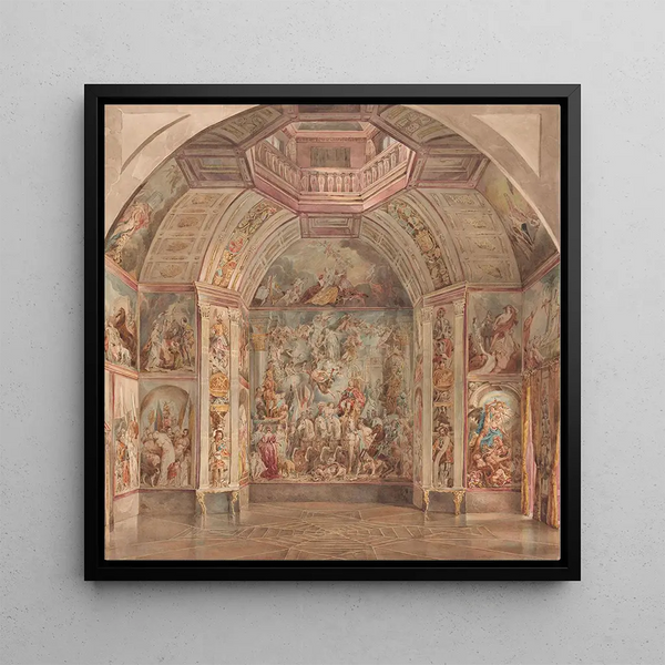 the Western Wall of the Oranjezaal, Huis ten Bosch, The Hague - Tieleman Cato Bruining — framed artwork on a wall