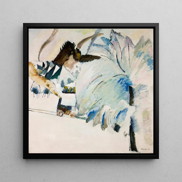 Murnau with locomotive - Wassily Kandinsky — framed artwork on a wall