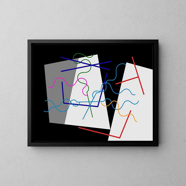 Bars and wavy lines - Myriam Thyes — framed artwork on a wall