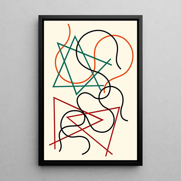 Lignes géométriques et ondoyantes - Myriam Thyes — framed artwork on a wall