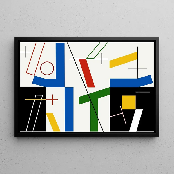 Six espaces avec des croix - Myriam Thyes — framed artwork on a wall