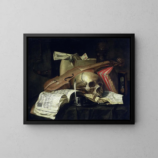 Still life vanity - Nicolas Peschier — framed artwork on a wall