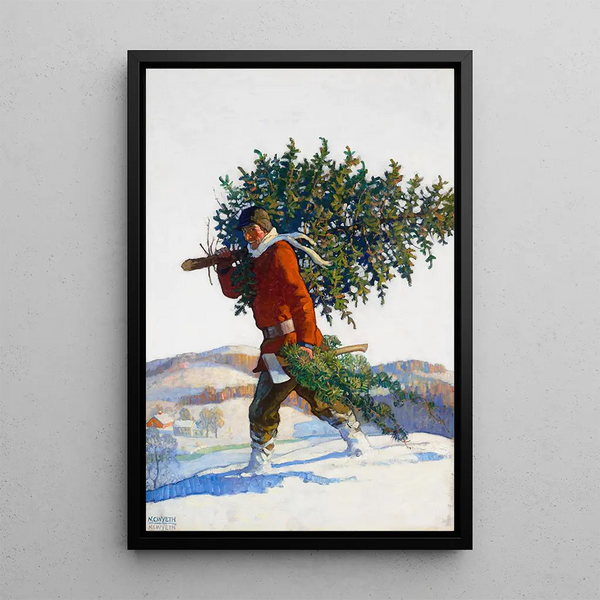 Christmas Tree Painting in Chadds Ford - N. C. Wyeth — framed artwork on a wall