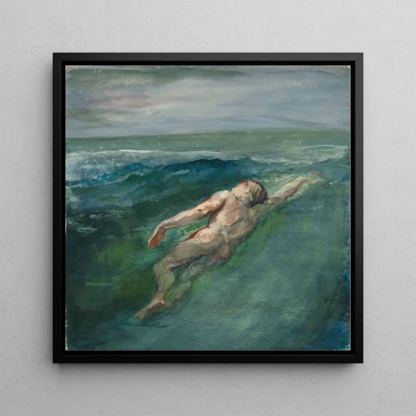 Swimmer - John La Farge — framed artwork on a wall