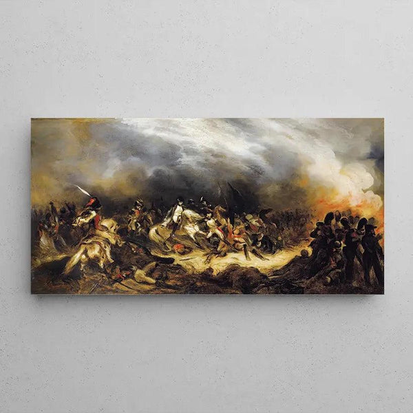 Reproduction of the painting Napoleon at Waterloo by Auguste Raffet