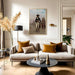 Art print of Napoleon in Egypt displayed in a contemporary living room