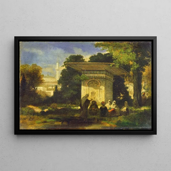 A Turkish fountain - Narcisse Virgile Diaz de la Peña — framed artwork on a wall
