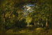 Allée en forêt bûcheronne courbée sous le poids de son fagot traces d'eau - Narcisse Virgile Diaz de la Peña — artwork view