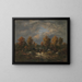 Autumn by the pond woodland - Narcisse Virgile Diaz de la Peña — framed artwork on a wall