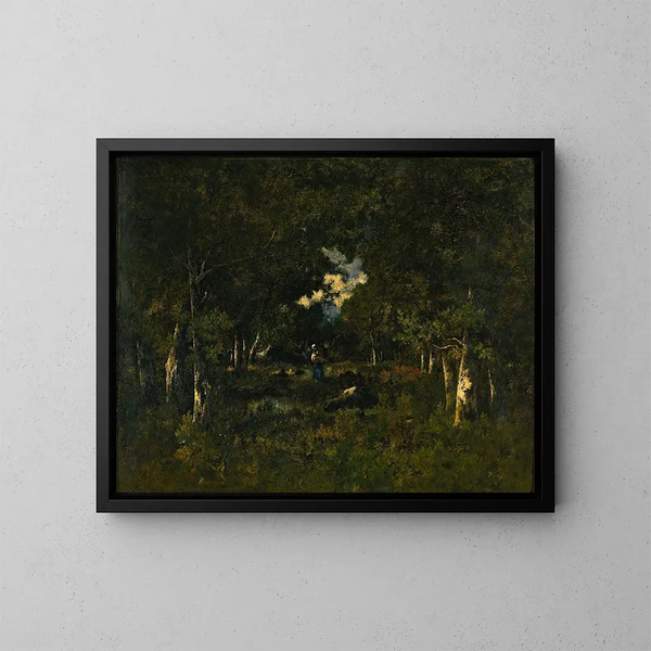 Bcheronne dans une claircie - Narcisse Virgile Diaz de la Peña — framed artwork on a wall
