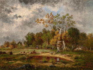 Fagotière lors d'un bois près d'une mare - Narcisse Virgile Diaz de la Peña — artwork view