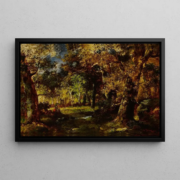 Forest of Fontainebleau - Narcisse Virgile Diaz de la Peña — framed artwork on a wall