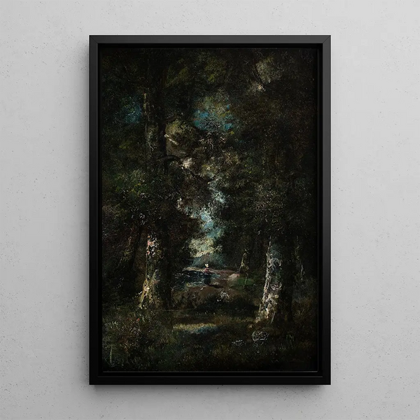 Landscape Path in the Woods - Narcisse Virgile Diaz de la Peña — framed artwork on a wall