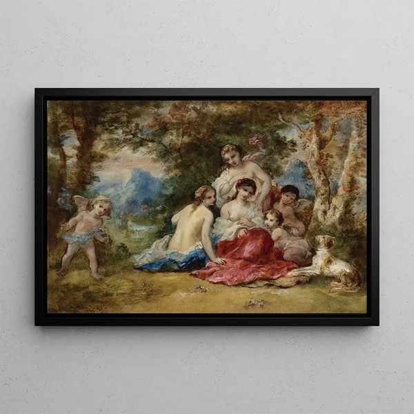 Les Hamadryades - Narcisse Virgile Diaz de la Peña — framed artwork on a wall