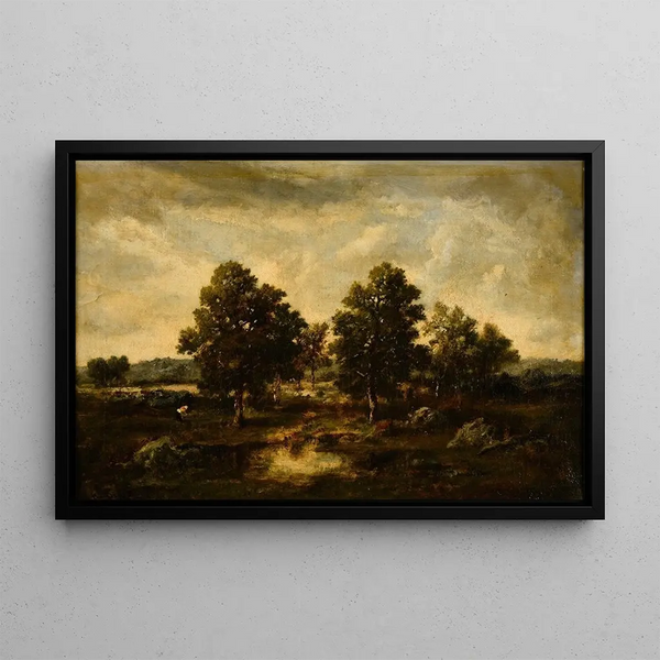 Mare dans une lande - Narcisse Virgile Diaz de la Peña — framed artwork on a wall
