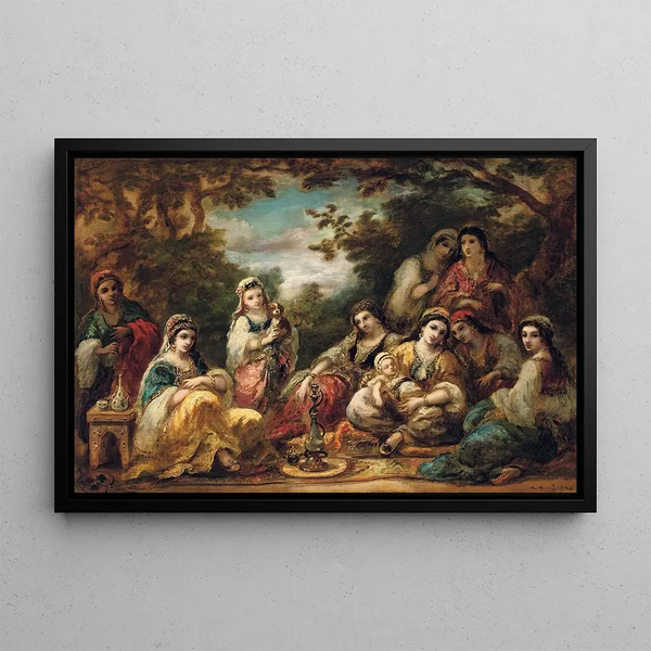 Oriental Ladies at Rest - Narcisse Virgile Diaz de la Peña — framed artwork on a wall