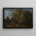 a Peasant Painting in the autumn forest - Narcisse Virgile Diaz de la Peña — framed artwork on a wall