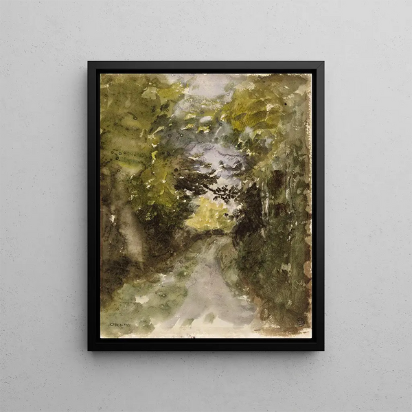 Route en forêt - Narcisse Virgile Diaz de la Peña — framed artwork on a wall