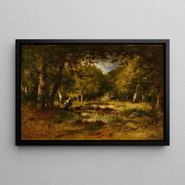 Sous-bois - Narcisse Virgile Diaz de la Peña — framed artwork on a wall