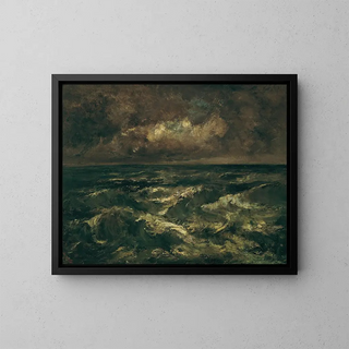 Seascape Painting - Narcisse Virgile Diaz de la Peña — framed artwork on a wall