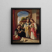 Three little girls and three puppies in Turkey - Narcisse Virgile Diaz de la Peña — framed artwork on a wall
