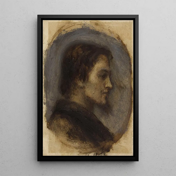 Head of a Man - Narcisse Virgile Diaz de la Peña — framed artwork on a wall