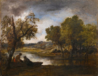Two bathers by a lake - Narcisse Virgile Diaz de la Peña — artwork view