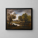 Two bathers by a lake - Narcisse Virgile Diaz de la Peña — framed artwork on a wall