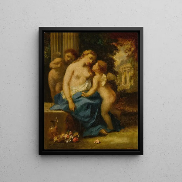 Venus and Cupids - Narcisse Virgile Diaz de la Peña — framed artwork on a wall