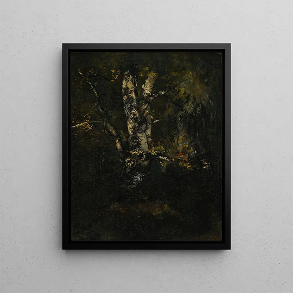 Old Beech Trunks - Narcisse Virgile Diaz de la Peña — framed artwork on a wall