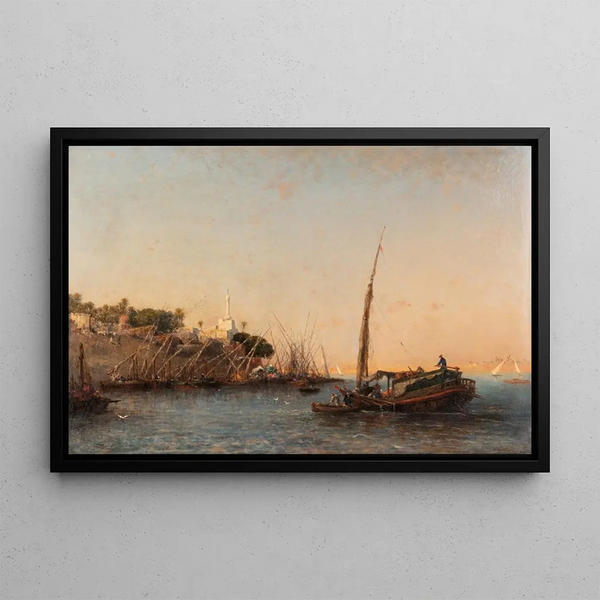 On the Nile - Narcisse Berchère — framed artwork on a wall